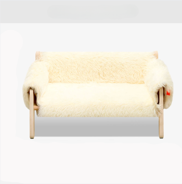 Kattenbed kleine hondenbed fluffy Luxe Hout