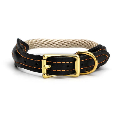 lederen honden halsband zwart