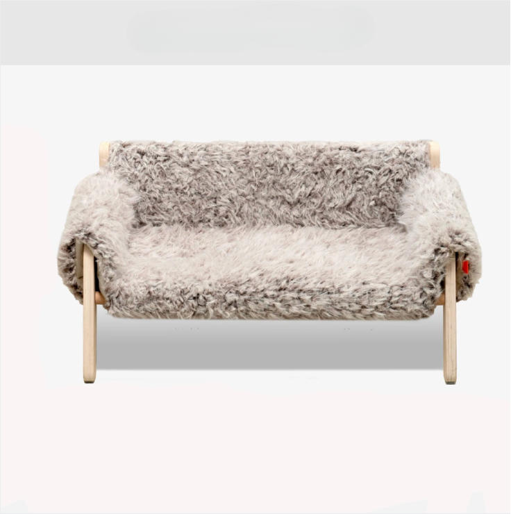 Kattenbed kleine hondenbed fluffy Luxe Hout