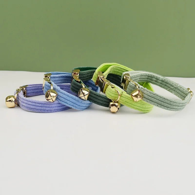 corduroy katten honden halsband met bel