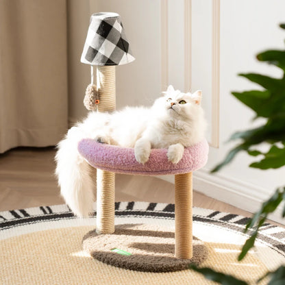 katten krabpaal design roze lapenkap