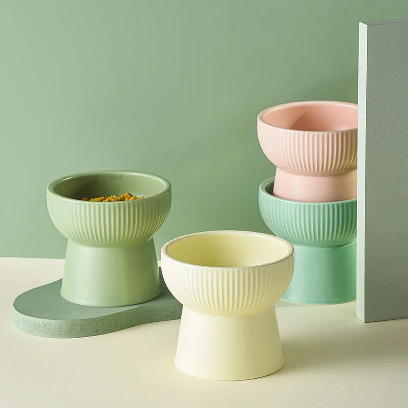 moderne scandinavische voerbak, drinkbak kat, modern, pastel kleuren